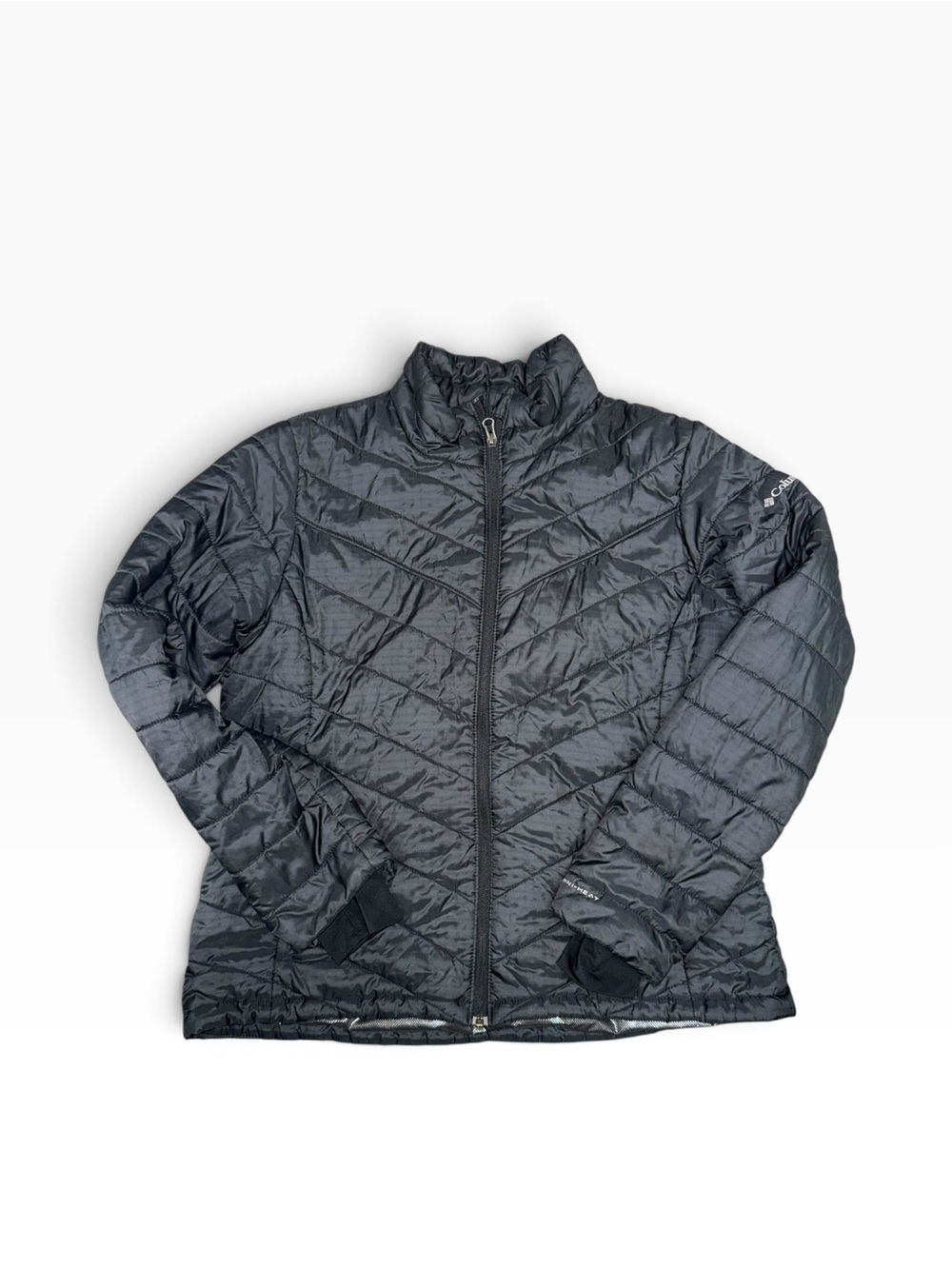 Columbia Omni-Heat Puffer Jacket Womens Black Quilted Full Zip - Sz XL